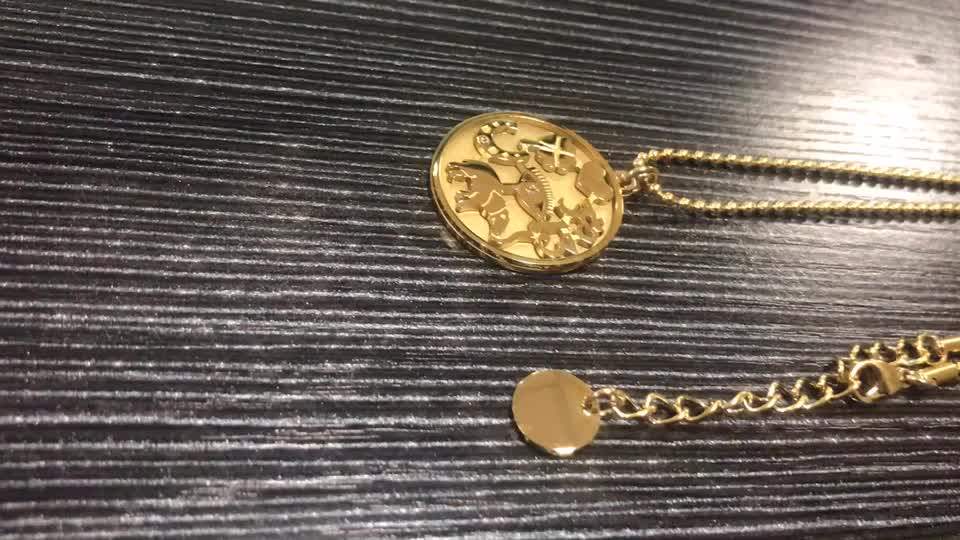 18k Gold Good Luck Charm Necklace Features Celebrated Cross Cultural