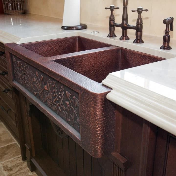 Handmade Oil Rubbed Bronze Patina Copper Kitchen/farmhouse Sink With Double Bowl Buy Handmade
