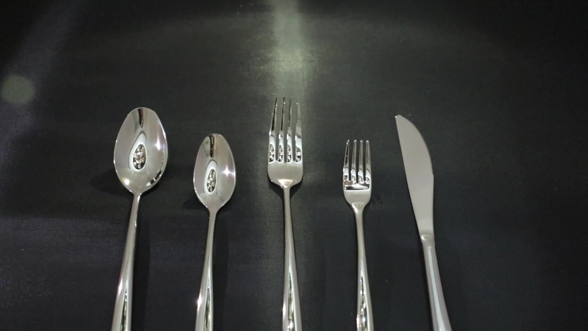 18/10 Kitchen Cutlery Hotel Flatware Thick Handle Stainless Steel Cutlery Silverware Set Buy