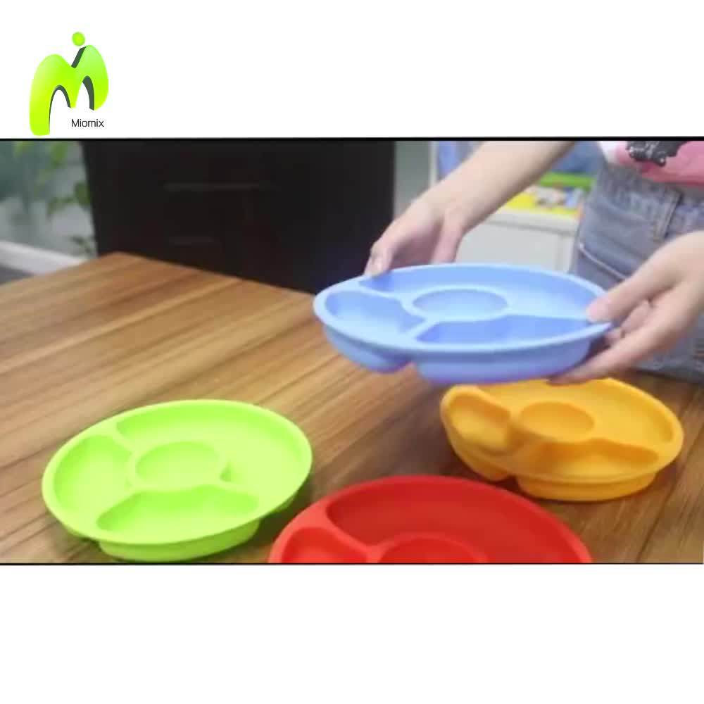 Toddler Silicone Baby Divided Plates Bpa Free Feeding Food Plates For