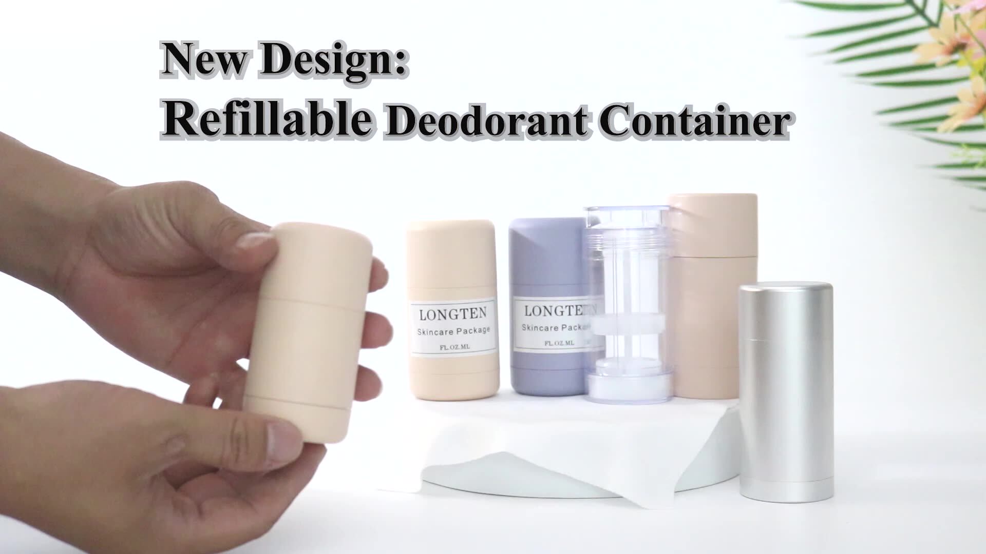 Empty Recycled 15g 30g 50g 75g Plastic And Aluminum Clear Round Deodorant Tubes Deodorant Stick