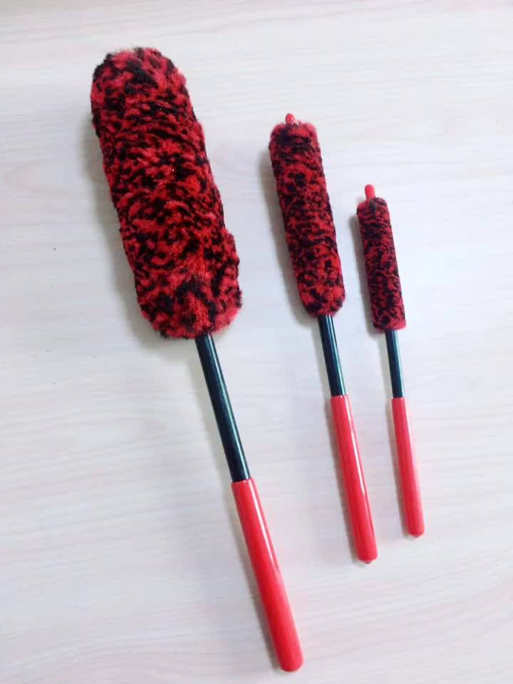 Car Detailing Wool Wheel Cleaning Brushes Set For Washing Auto Tyre