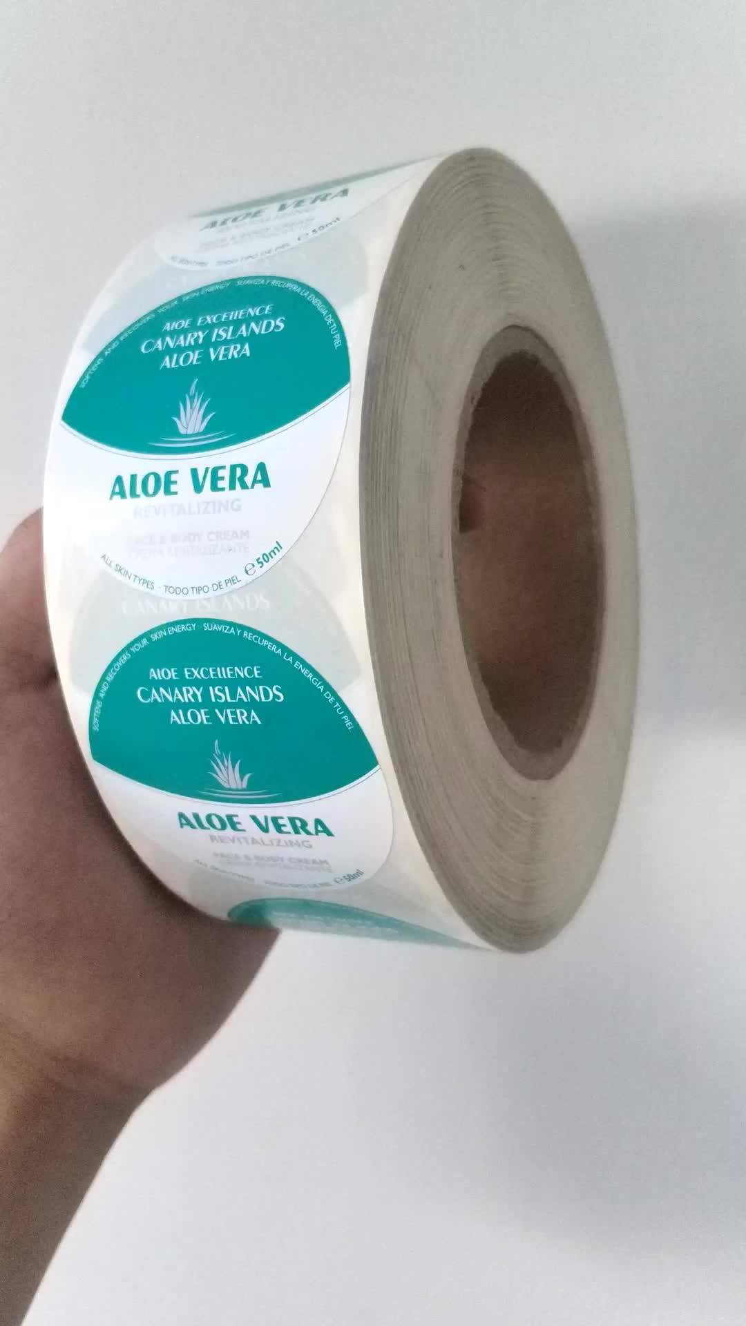 Custom Waterproof Synthetic Paper Bottle Label,Adhesive Roll Logo Label Sticker,Custom Adhesive