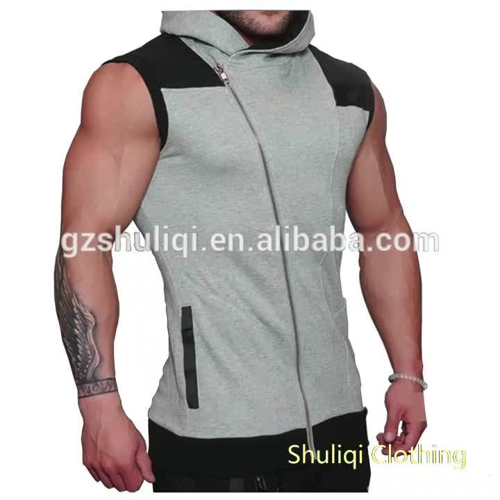 Fashion Design Men Sportswear Gym Sleeveless Hoodies Profession