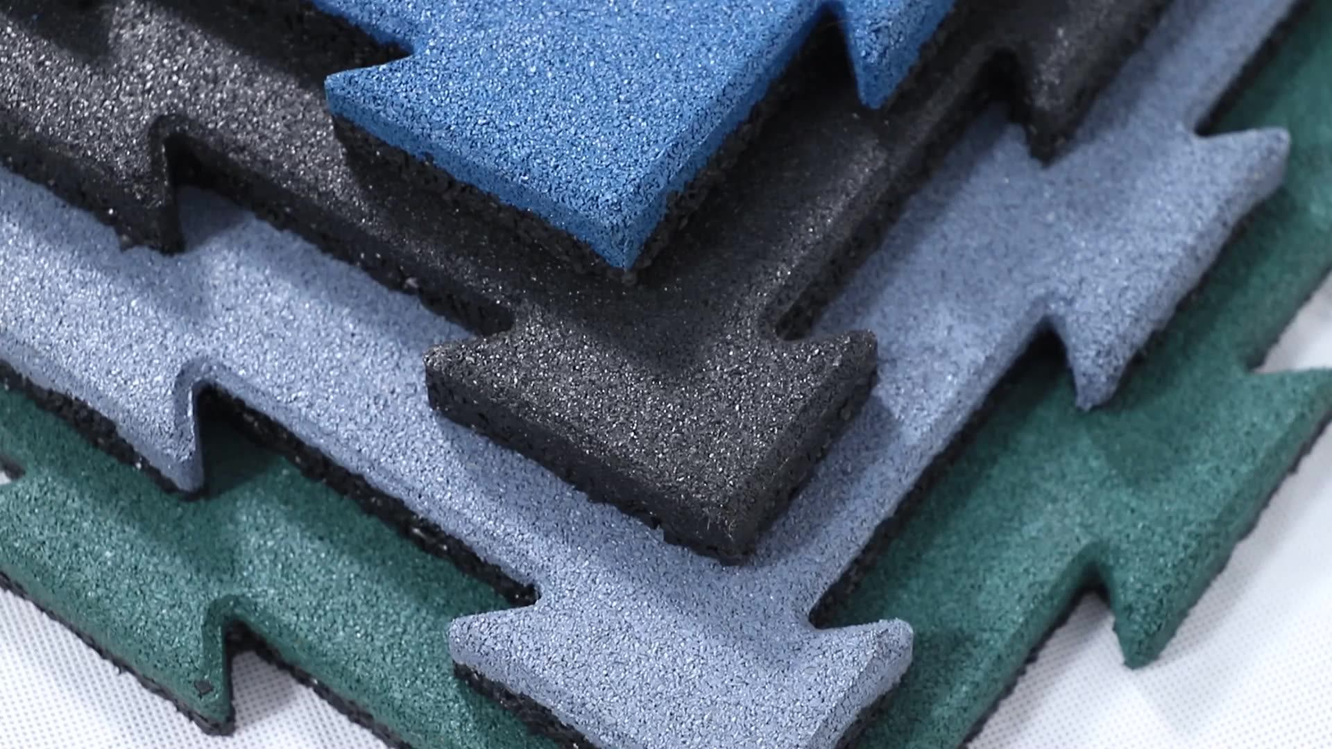 50cm Interlocking Rubber Tiles Black Puzzle Gym Rubber Flooring Mat For