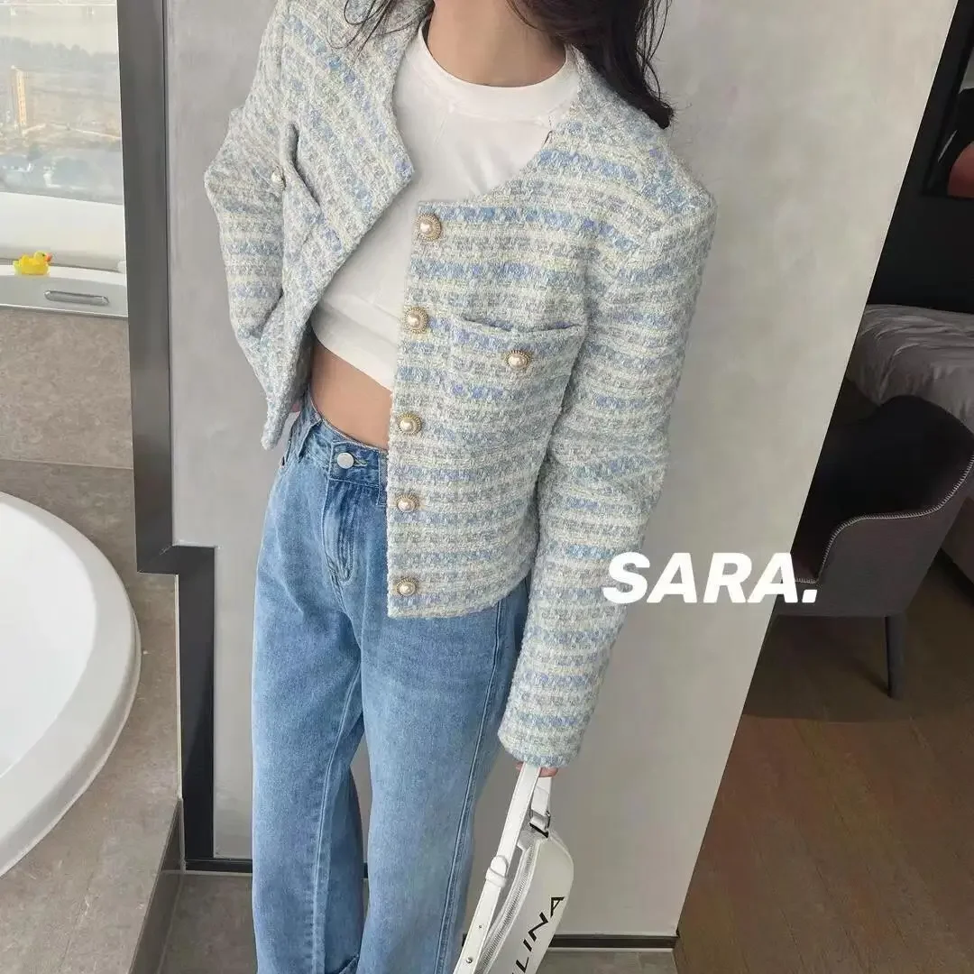 2026 Spring and Autumn New Fashionable Chanel-Style Short Jacket Women's Heavy Craftsmanship High-End Elegant Commuting Long-Sleeve Top for Women