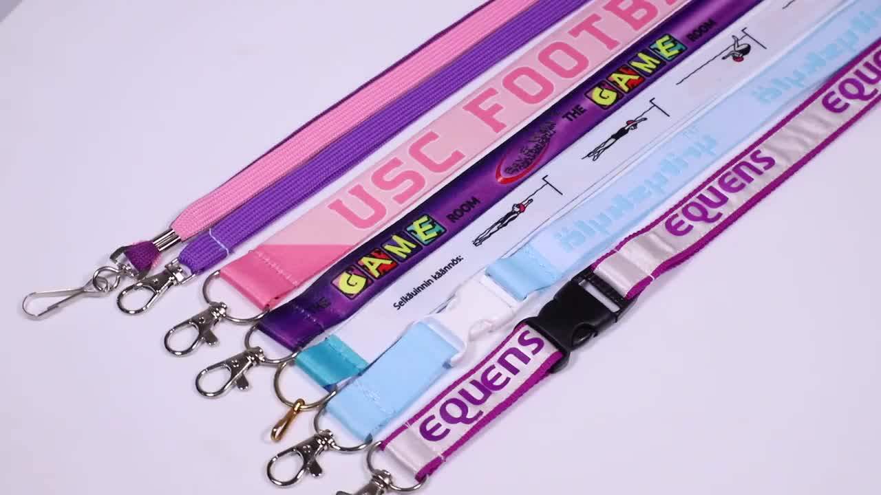 Single Retractable Neck Strap Custom Safety Breakaway Clip Layards Ribbon Keychain Professional