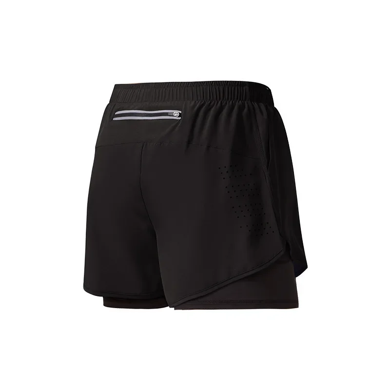 2023 Explosions Double-layer Sports Shorts Quick-drying Breathable Anti-walking Running Training Three-point Fitness Fake Two-piece Shorts