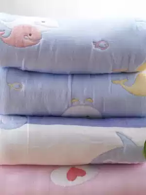 Baby quilt 10 layers of cotton gauze quilt autumn and winter thickened warm treasure bag covered by children's kindergarten