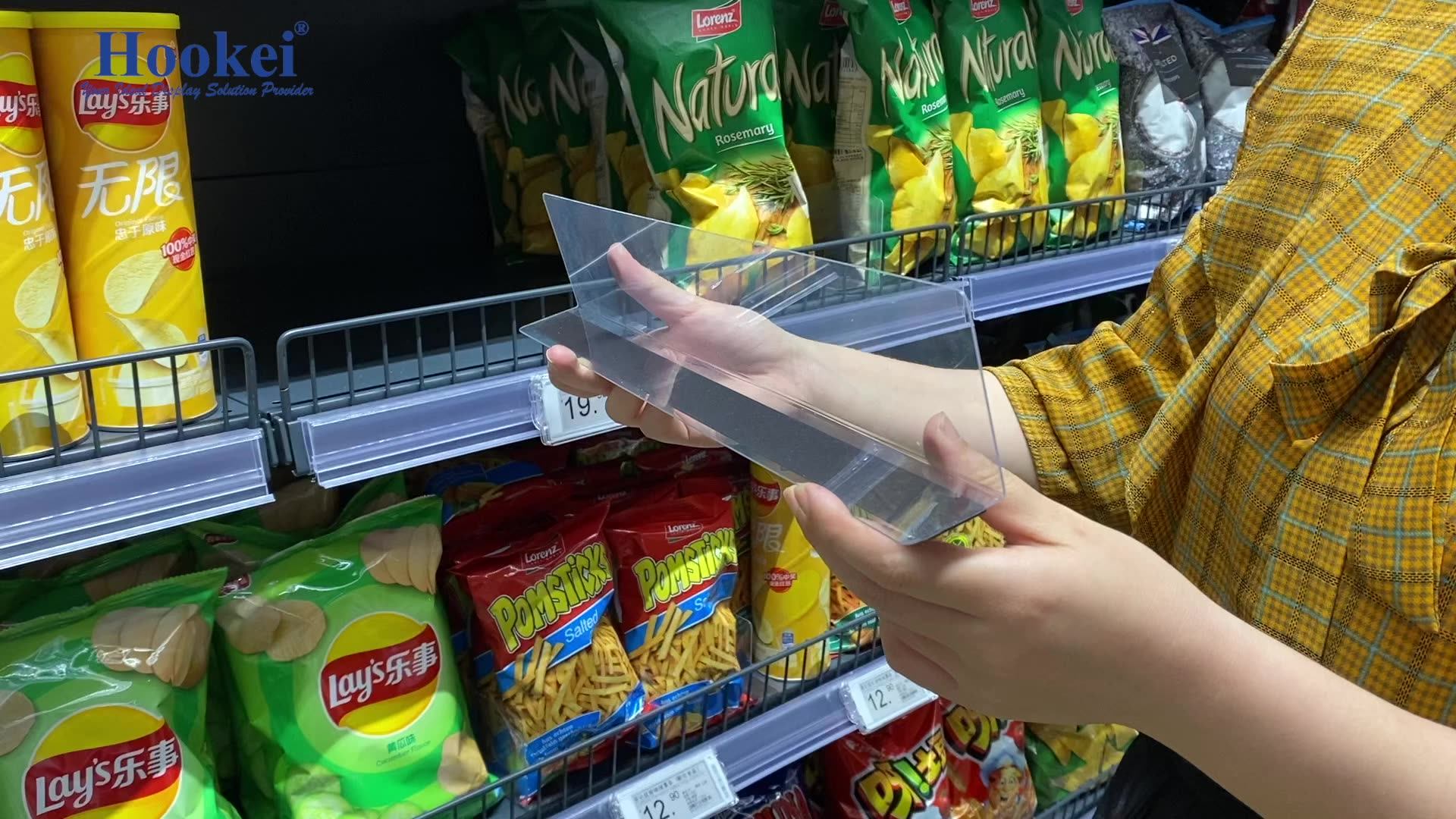 Hookei Clear Acrylic Pharmacy Shelf Divider Custom Size Adjustable