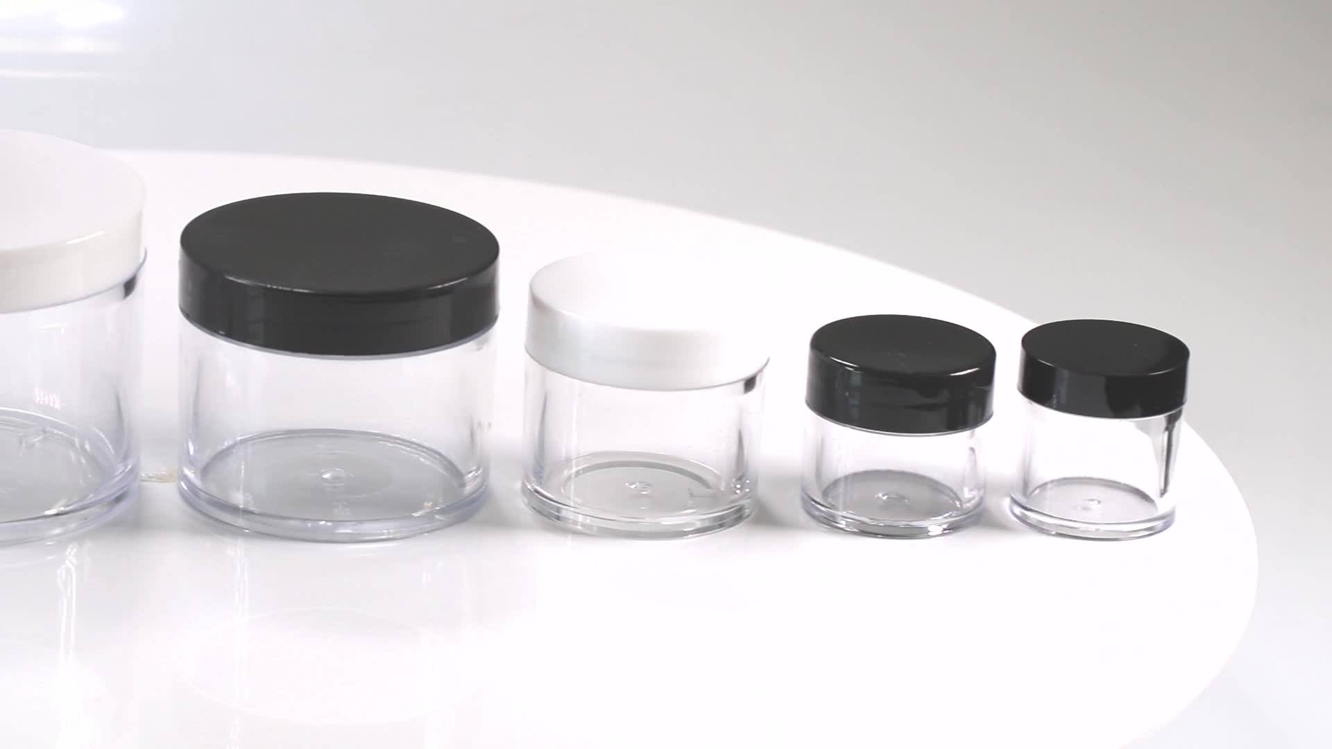 0.5oz 1oz 2oz 4oz Cosmetic Jar Clear Gel Nail Powder Container Plastic