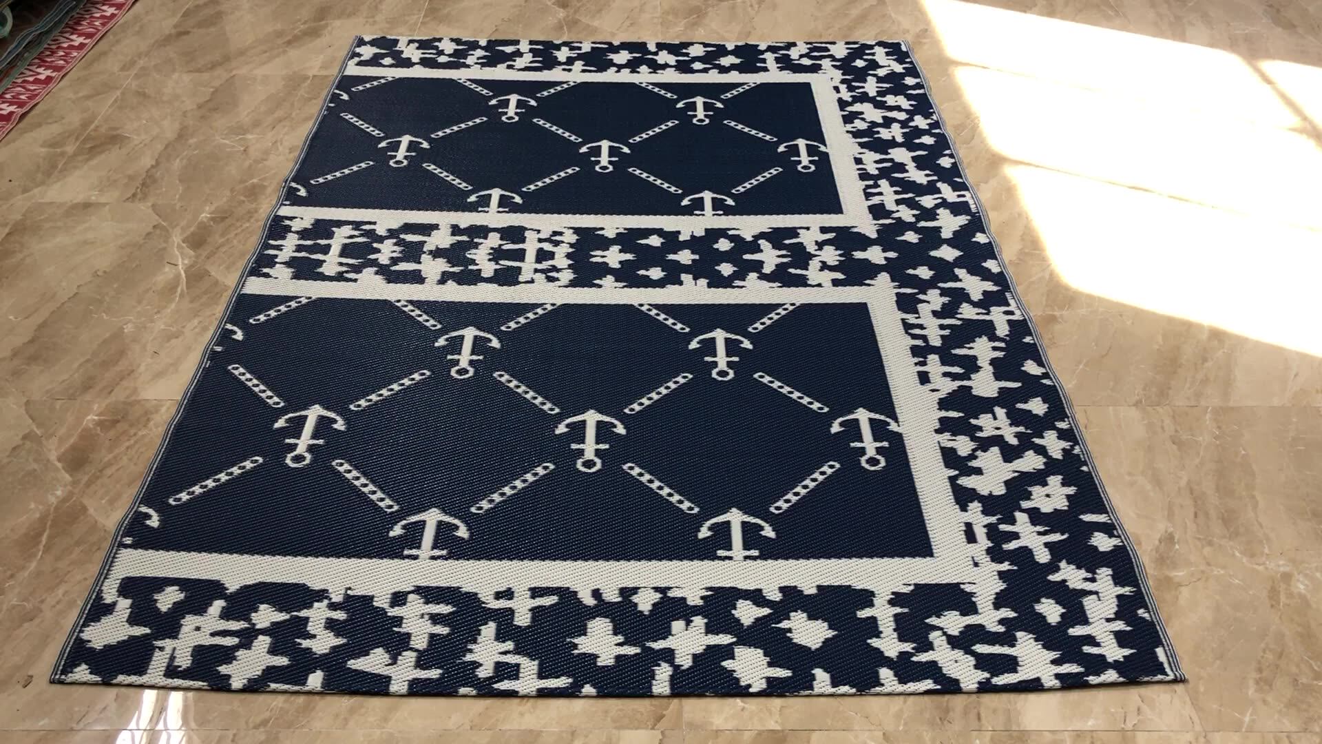 Rolled Woven Plastic Pp Portable Camping Mat/rug/carpet Picnic Mat