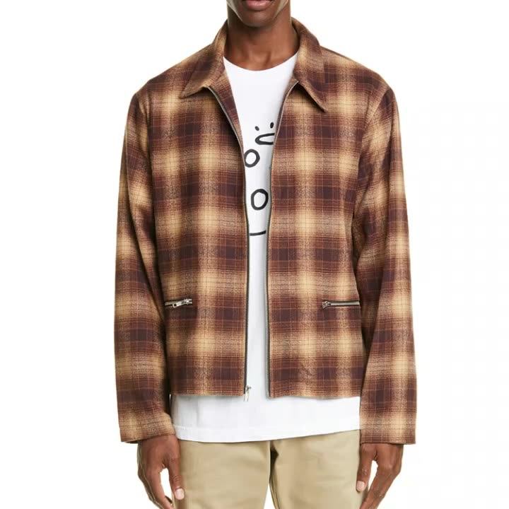 plaid zipper jacket