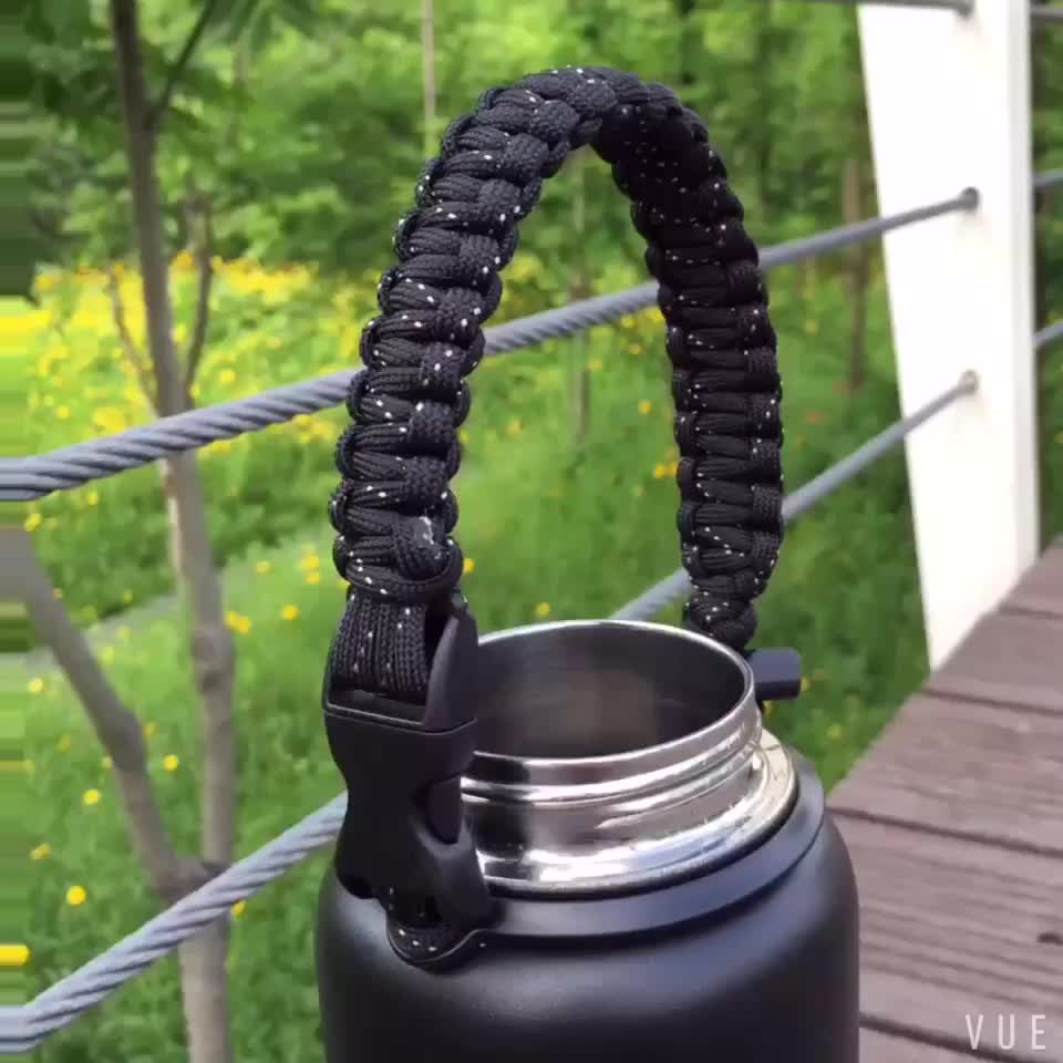 Factory Sport Water Paracord Survival Bottle Holder With Lanyard Rope