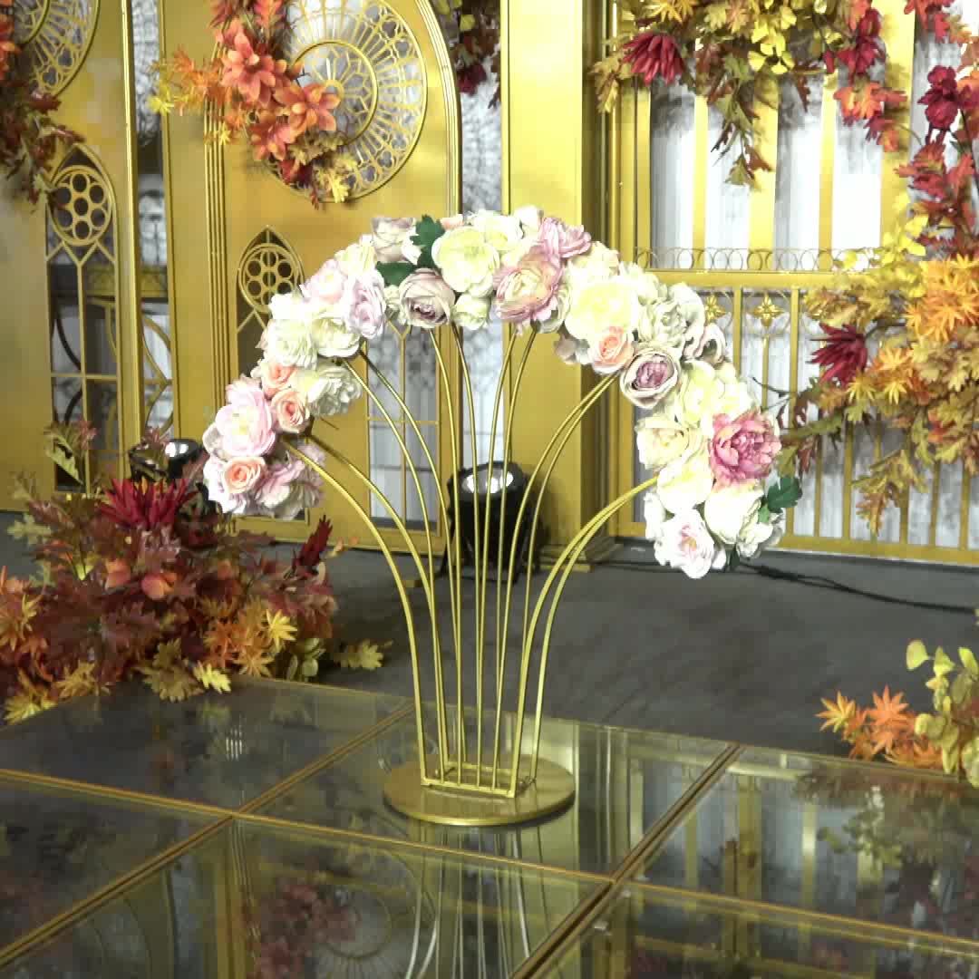 Gold Metal Flower Stand For Wedding Table Centerpieces Decor Wedding