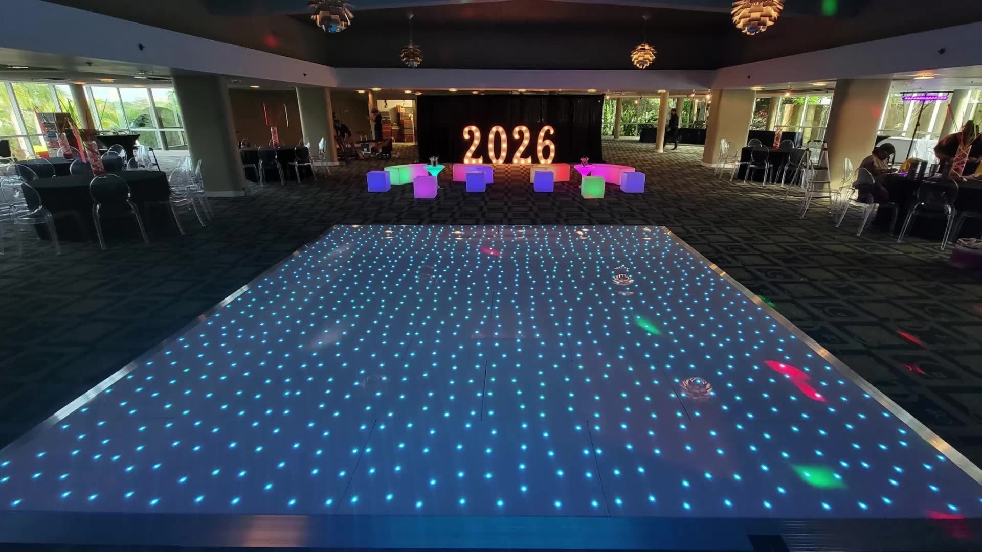 High Glossy White Acrylic Outdoor Led Disco Starlight Dance Floor Tiles