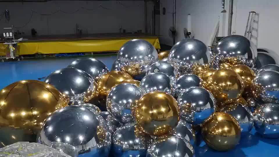 2m Dia Advertising Decorative Inflatable Mini Mirror Silver Disco Balls