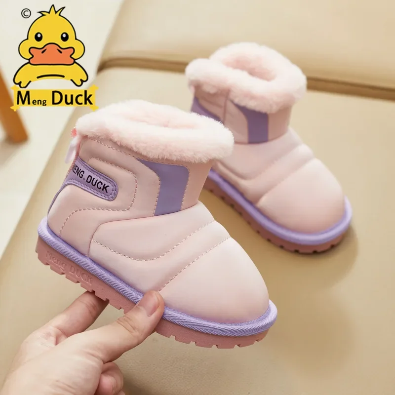 Водонепроницаемые флисовые тёплые зимние низкие ботинки для мальчиков B.Duck, обувь для раннего возраста, мягкая подошва