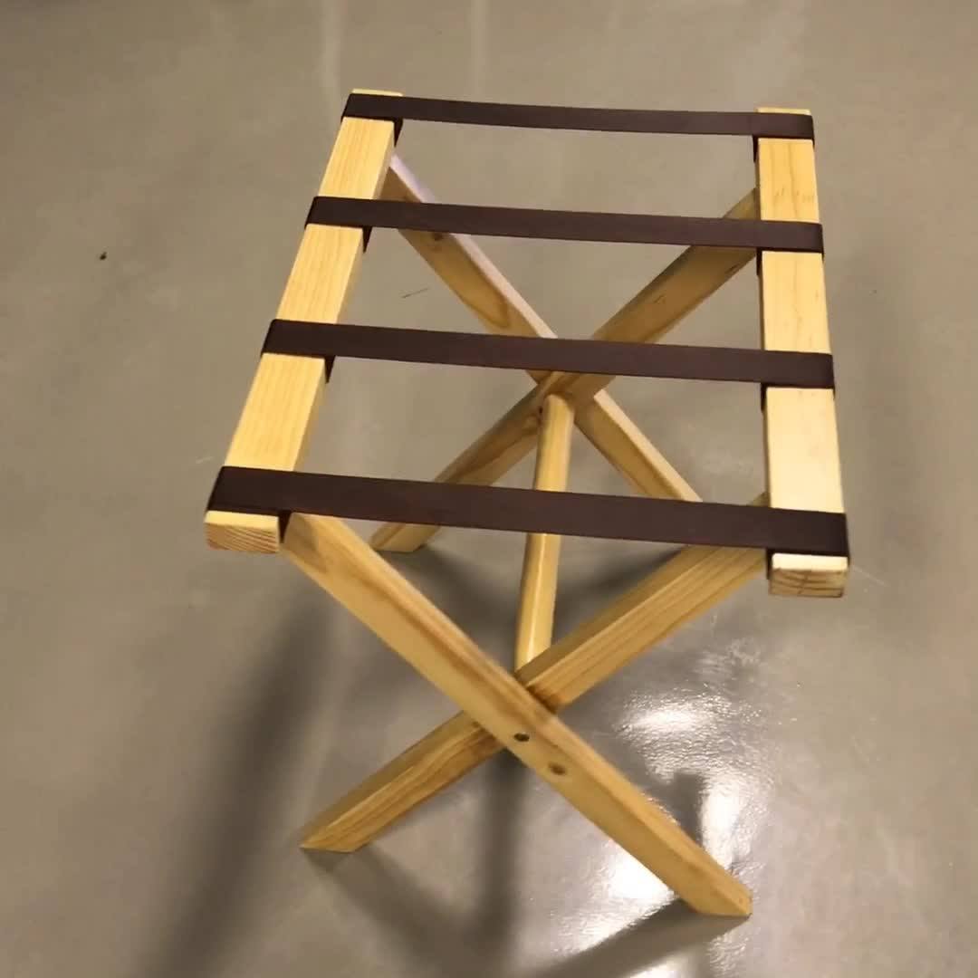 Hoza Hotel Wooden Luggage Rack For Suitcases Folding Wooden Luggage