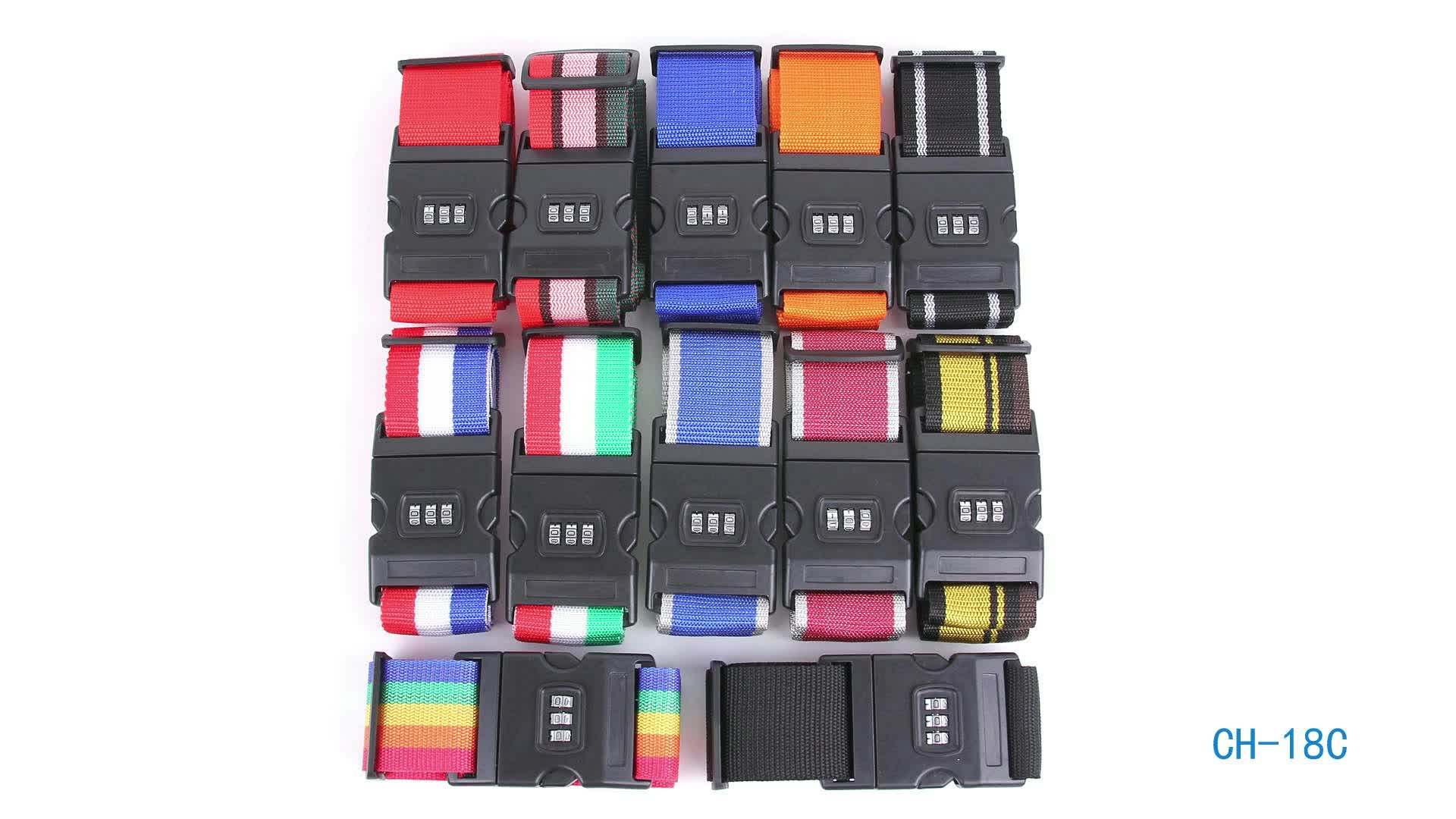 Ch7182 Wholesale Luggage Tag Luggage Lock Luggage Belt Strap Travel