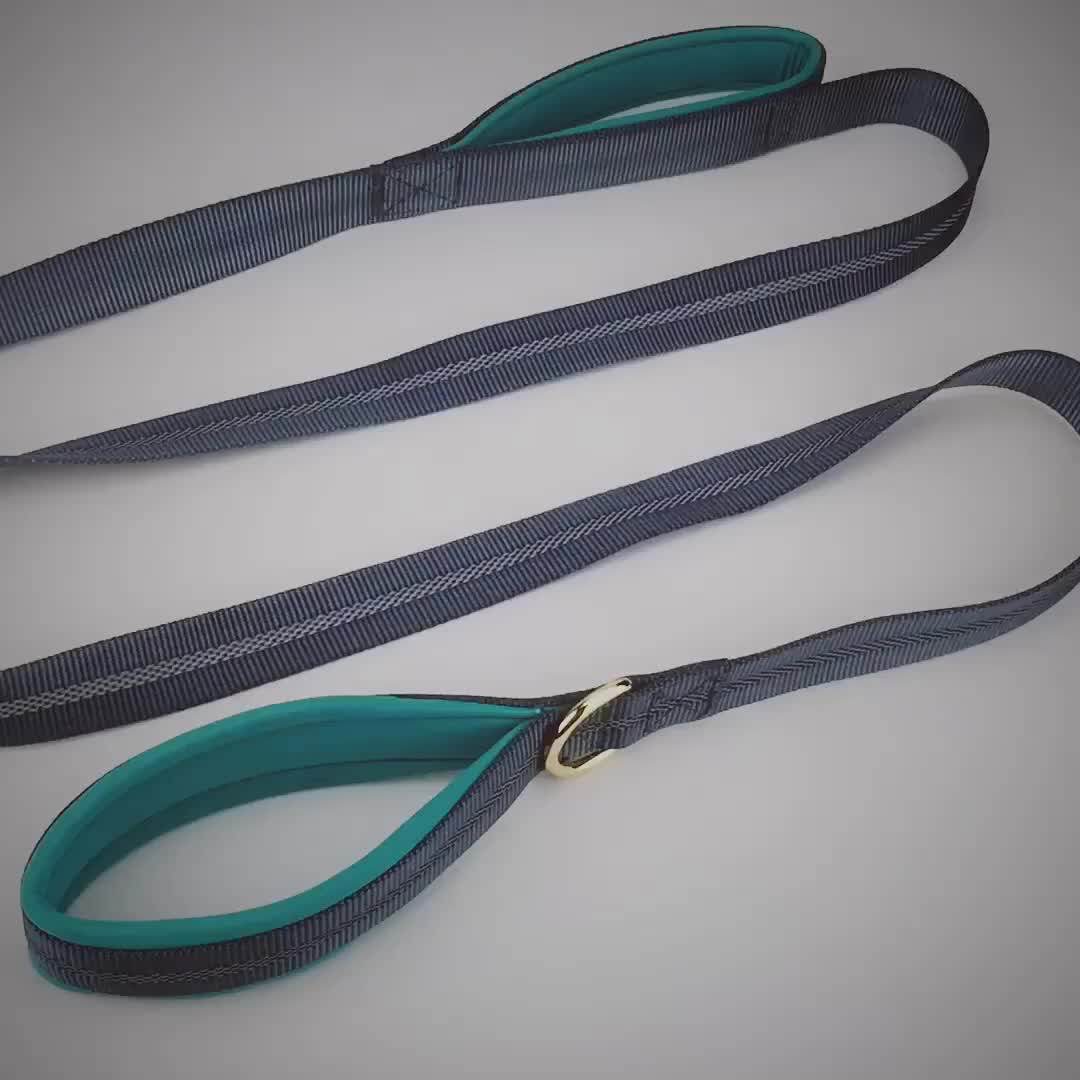 Heavy Duty Double Handle Dog Leash Extra Thick Padded Traffic Handle