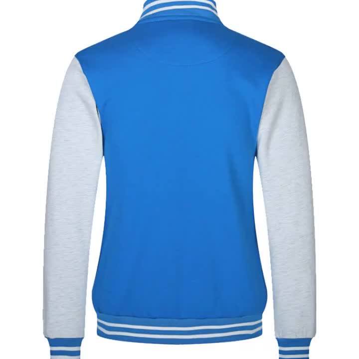 Wholesale Fashion Custom Unisex Baseball Jacket Men Casual Plain Cotton