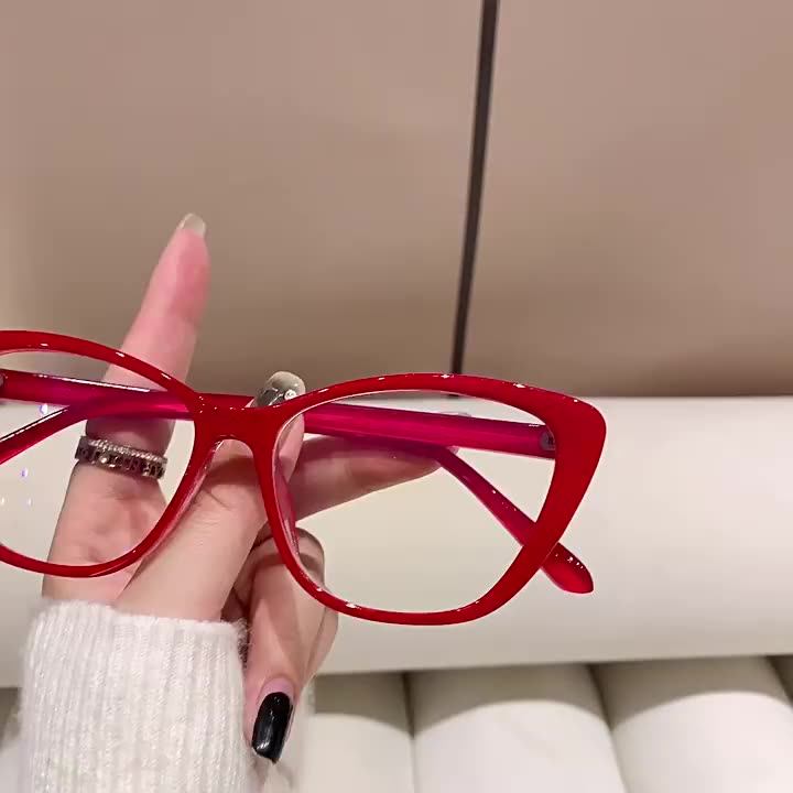 28072 Luxury Women PC Cat Eye Optical Frame Anti Blue Light