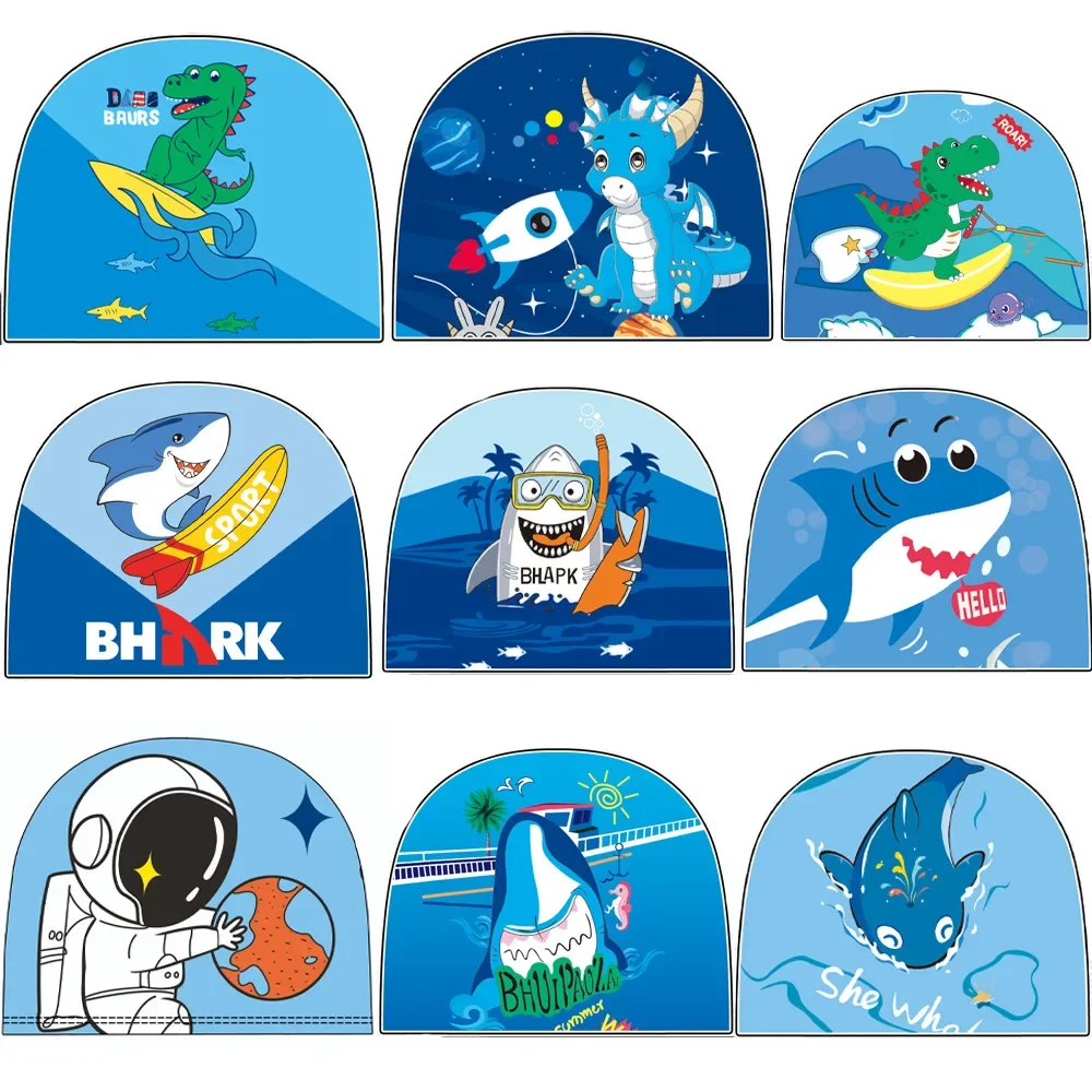 Children's Swimming Cap Boy Cartoon Suit Multi-Style Girl Cartoon Quick-Drying Pullover Printed Swimming