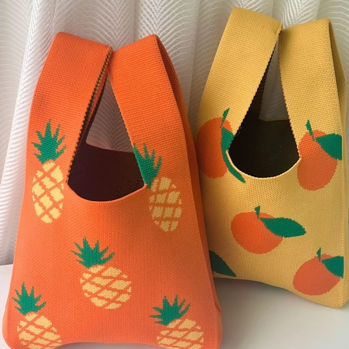 Teachers' Day Gift 2025 New Style for Female Teachers High-end Practical Pineapple Knitted Bag Kindergarten Gift Bag New Style
