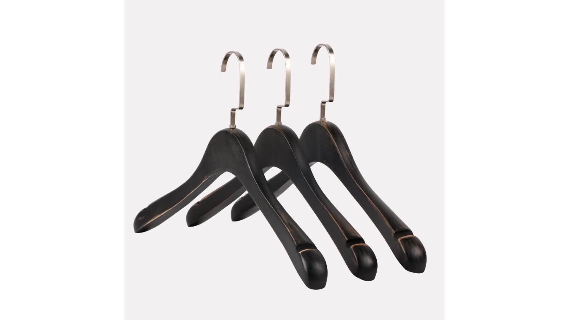 Fashion Rose Gold Vintage Pant Coat Underwear Clothes Hanging Wooden