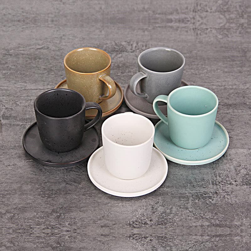 Ceramic Coffee Cup And Saucer Set Large Capacity Latte Cappuccino Large