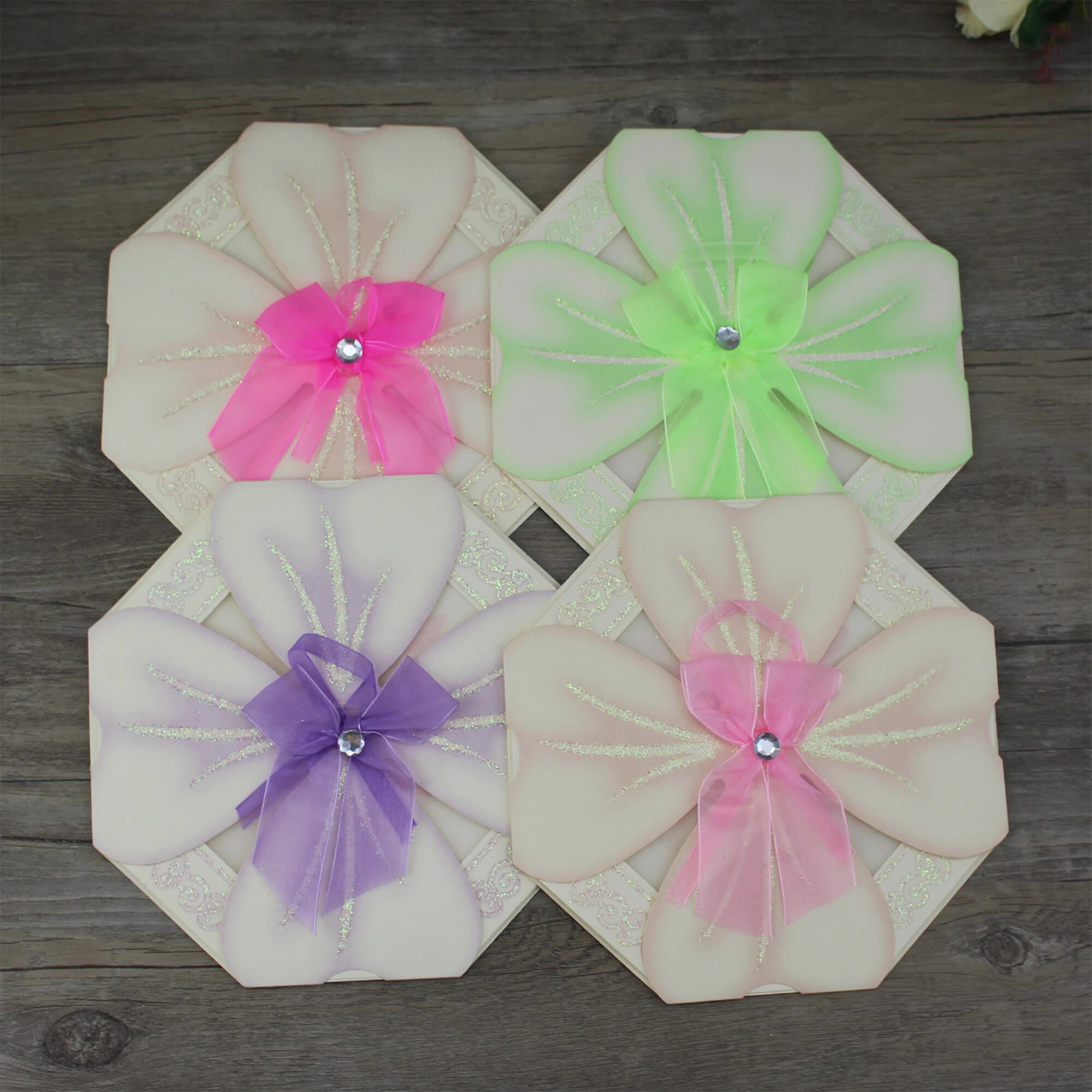 2020 New Arrival Cheapest Flower Shape Wedding Cards With Colorful Ribbon -  Buy Wedding Cards,Cheapest Wedding Cards,Flower Shape Wedding Cards Product  on Alibaba.com