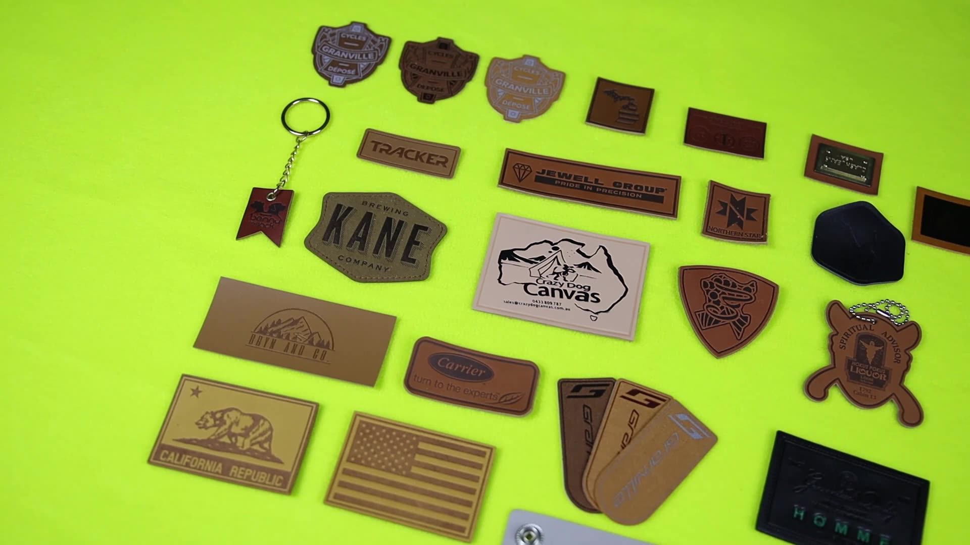 Clothing Genuine Leather Labels Maker Design Custom Embossed Logo Real