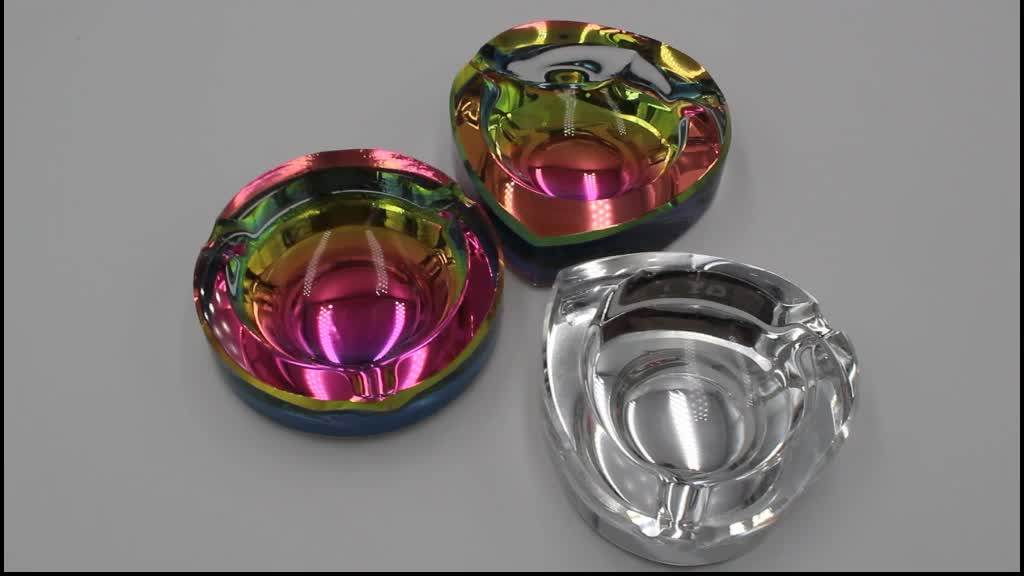 Hot Selling Engraved Crystal Glass Black Color Personalized Ashtray