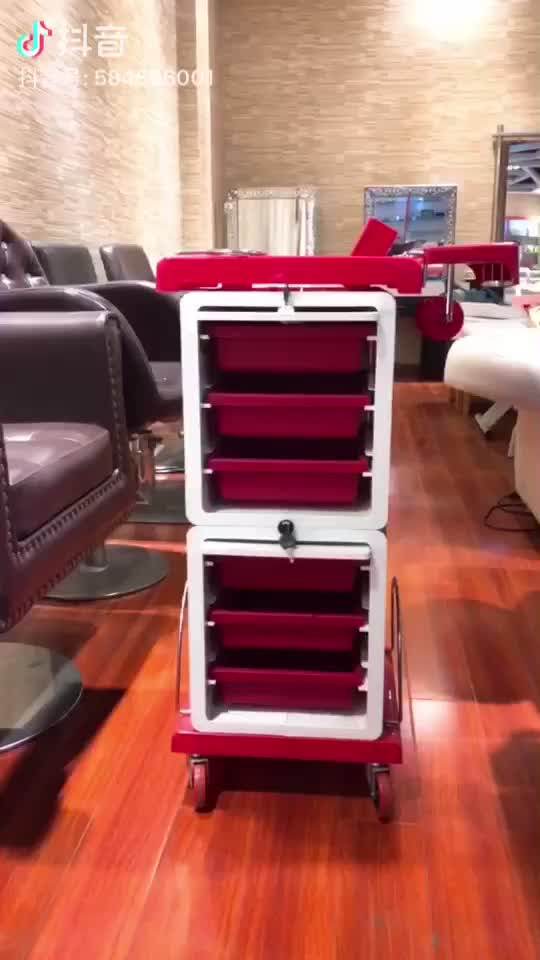 Hair Salon Furniture Equipment Portable Hair Trolley Cart Hairdresser Salon Trolley With Lock