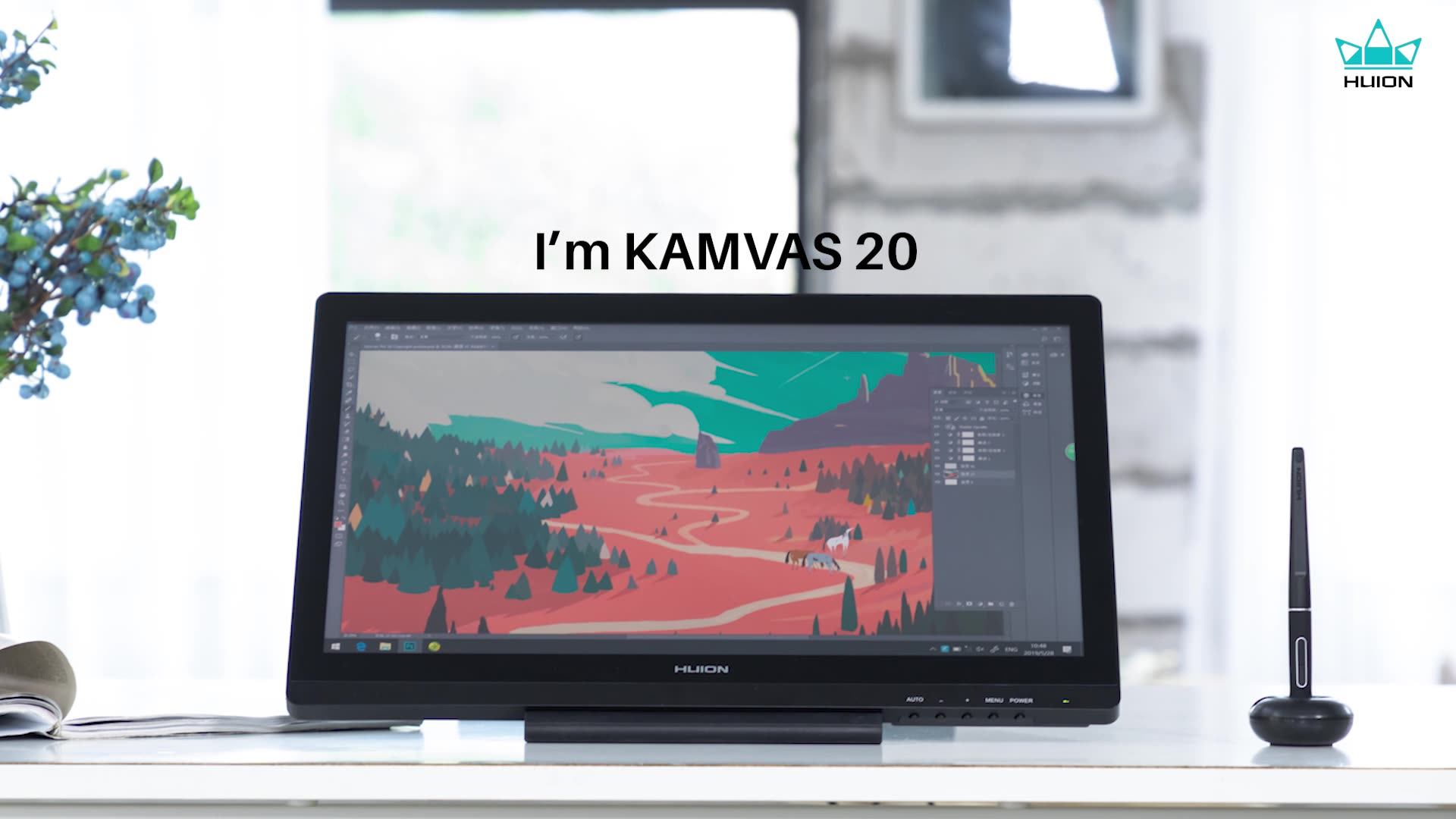 Huion Kamvas 20 Graphics Tablet 19.53 Inch Professional Screen