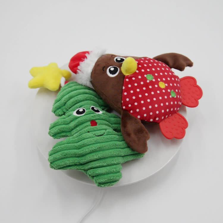 Famipet Wholesale New Design Christmas Plush Dog Toy Set Soft Stuffed