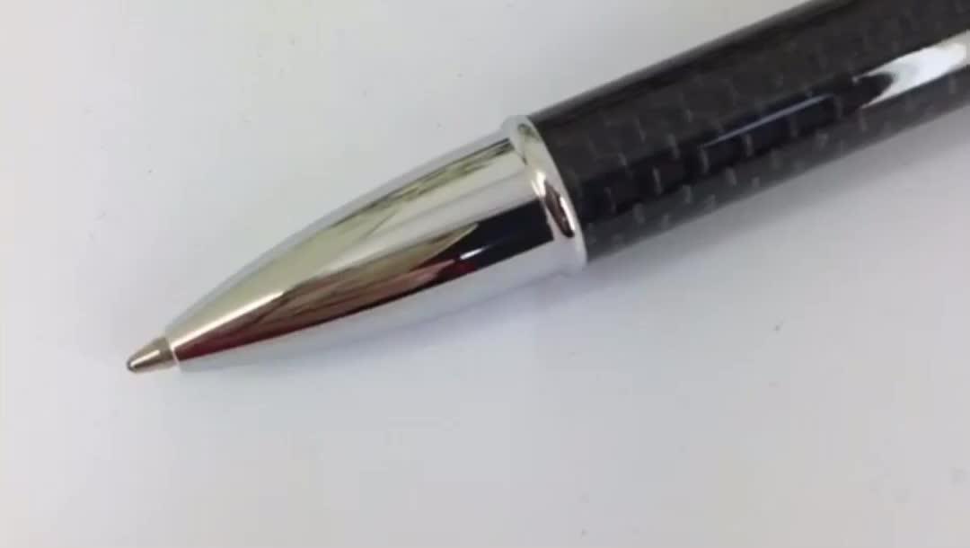 Acmecn Black Carbon Fiber Ball Point Pen Jumbo Refill Twist Action