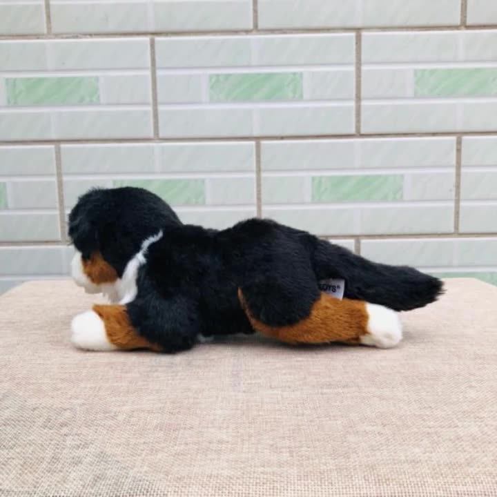 Seated Bernese Mountain Dog Plush Toys Simulation Giant Squid Stuffed