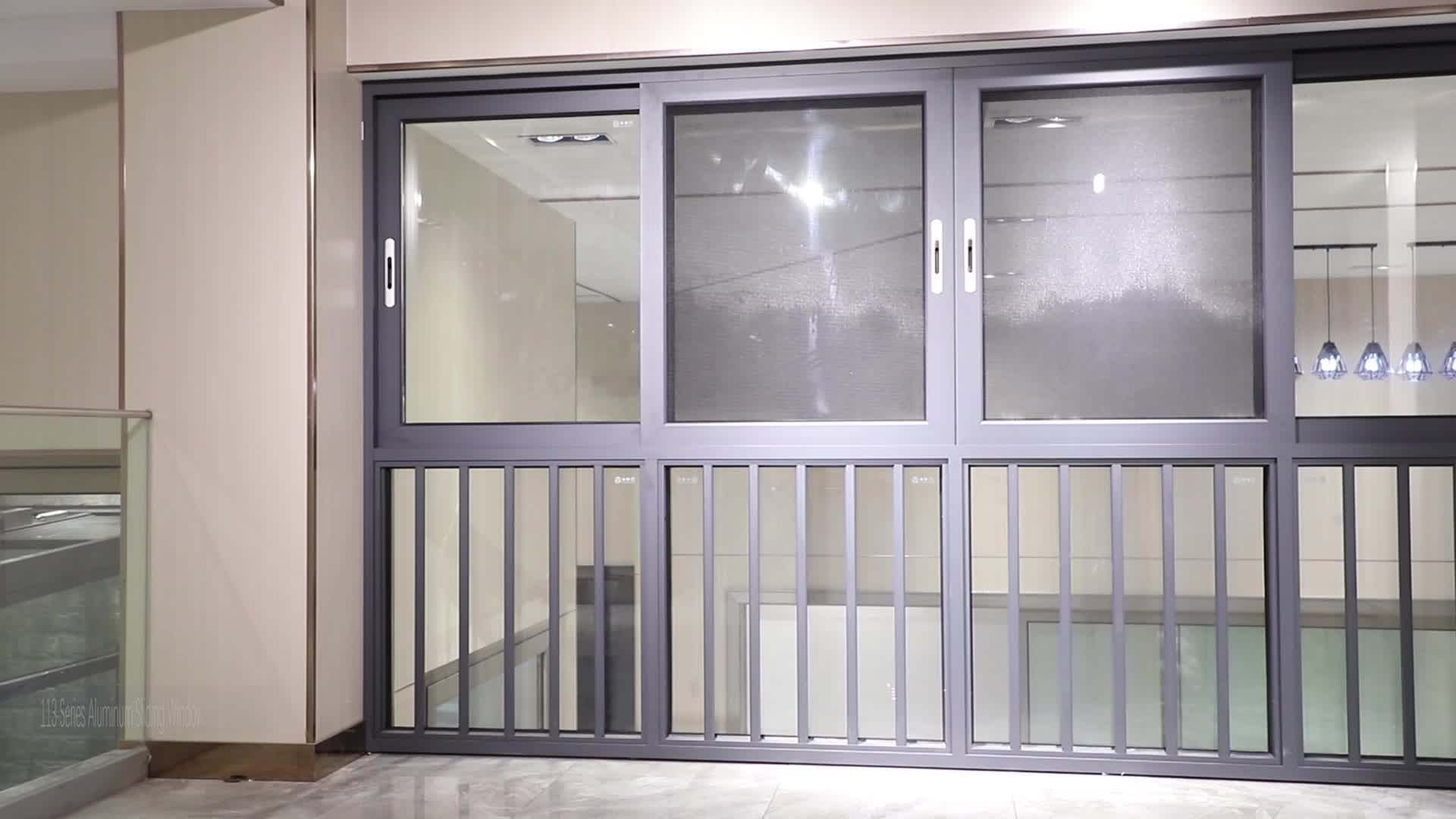 Ghana Burglar Proof Designs Aluminium Window With 4 Panels Cheap Price