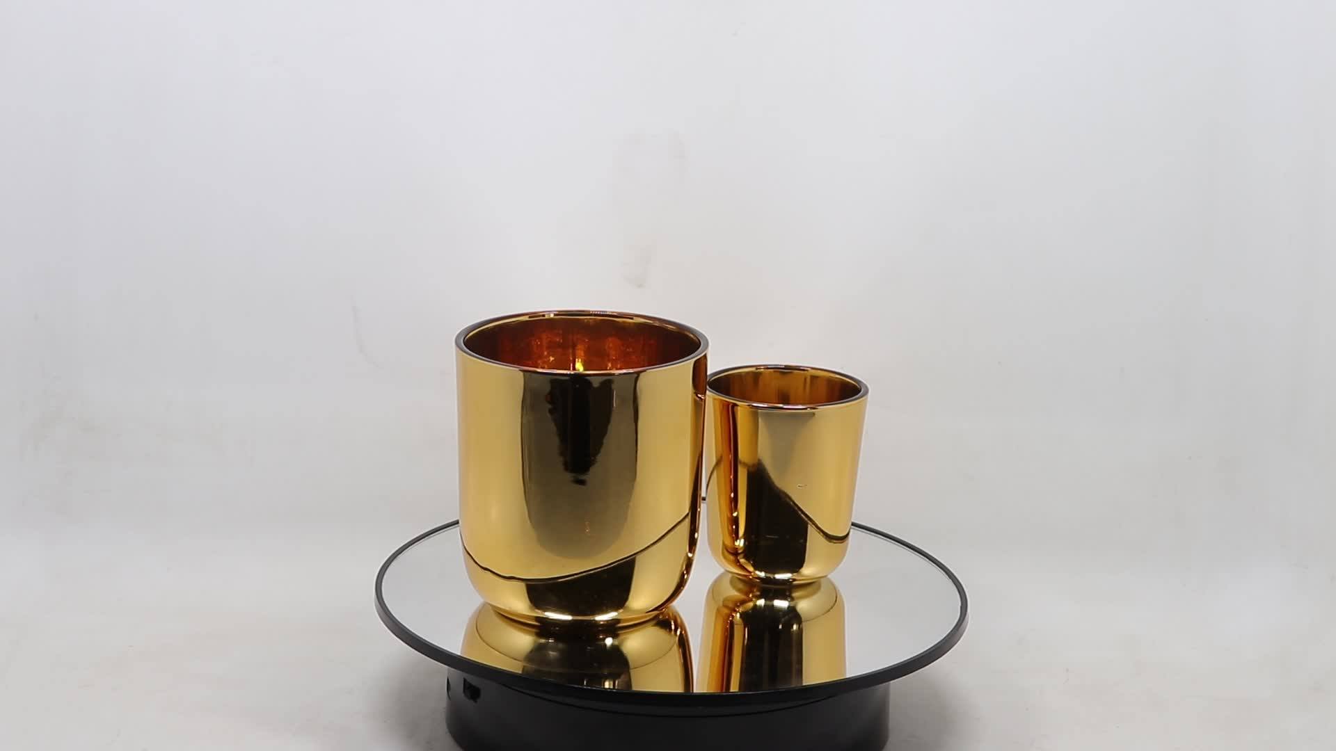 Custom Plating Metalized Mercury Rose Gold Glass Candle Jar Buy