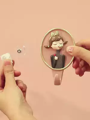 Nordic light luxury wall storage key hanger home porch bedroom clothes hat non-perforated resin adhesive hook decoration