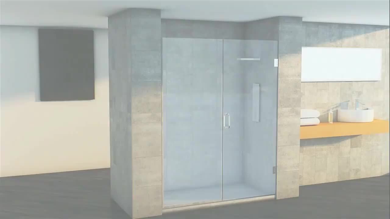 Hot Sale Frameless Folding Bathrub Glass Shower Door With En12150-1