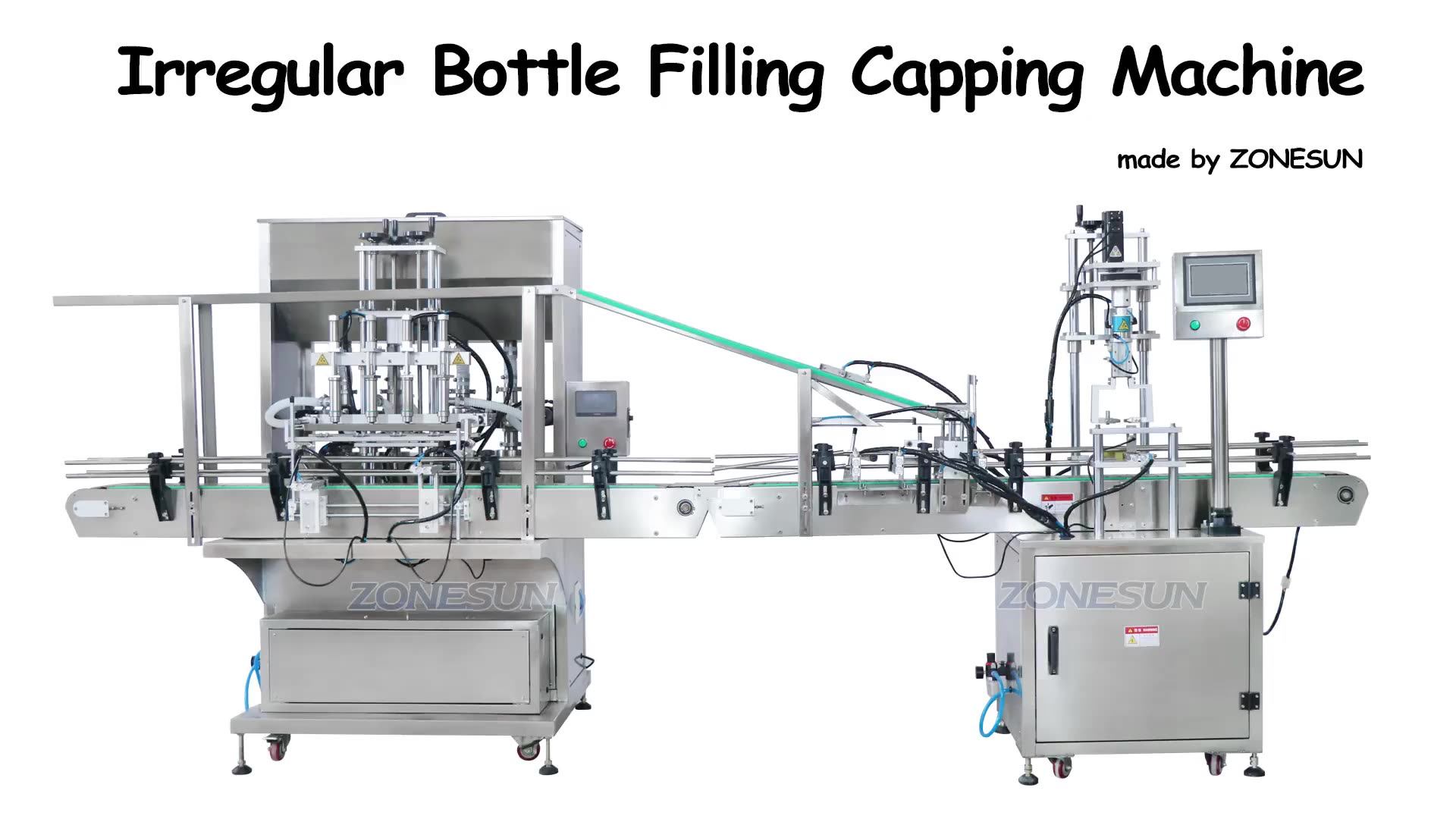 Zonesun Automatic 4 Heads Servo Motor Plastic Liquor Wine Juice Drinks