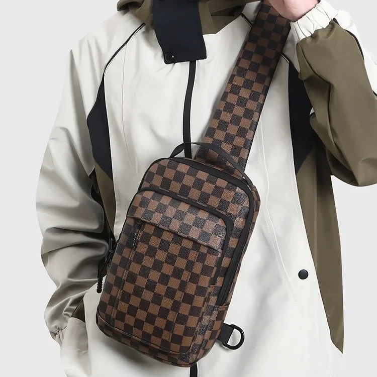 (Cross-border trading), polyurethane chest bag, men's shoulder bag, capacious one-shoulder bag, backpack for men and women for leisure, universal organizer bag