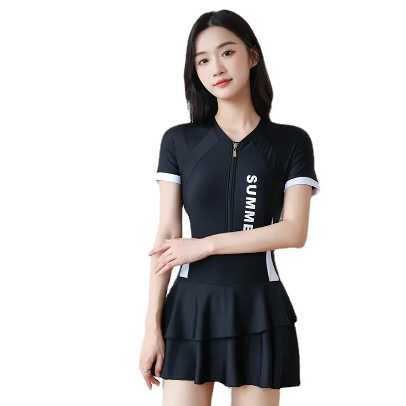 Super fairy ins swimsuit women covering their belly and making them look slimming hot springs and beach professional vacation students one-piece conservative swimsuit