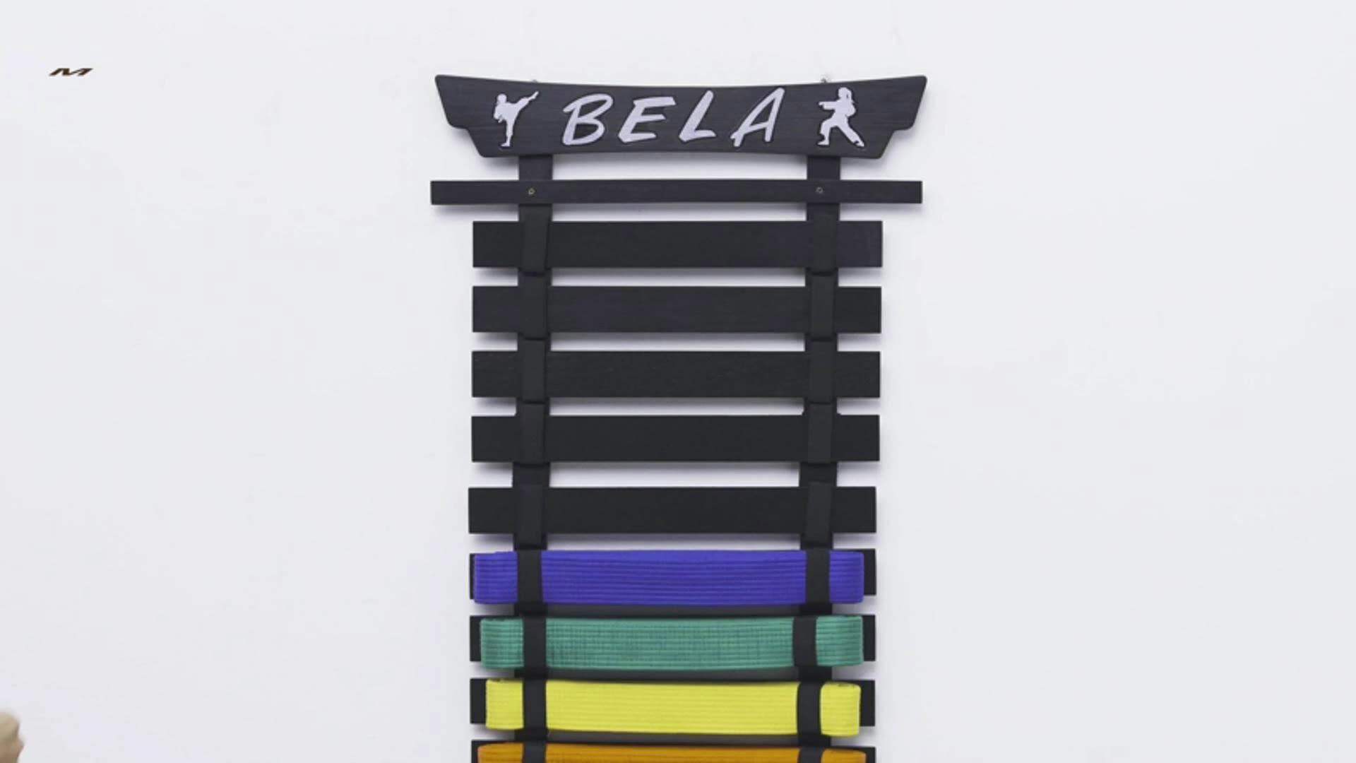 Taekwondo Belt Display Hanging Holder With Stickers,Martial Arts Belt