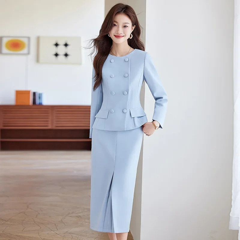 Long Sleeve Suit Jacket Spring and Autumn Fashion High-end Professional suit Dress Short Elegant Suit Dress Women's suit