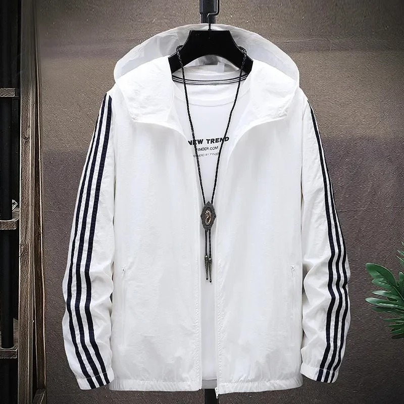 New three-bar sun-protective clothing for men and women thin breathable clothing for lovers teenage fashion clip overcoming student coat