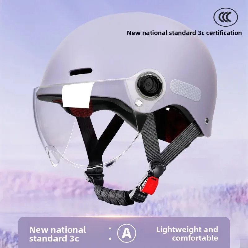 3C Certified Electric Vehicle Helmet Women's New 2025 Summer Sun Protection Battery Motorcycle Men's Safety Helmet Universal for All Seasons